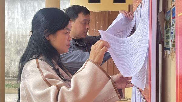 Ban chỉ đạo bầu cử xã Hữu Lũng kiểm tra công tác bầu cử tại 2 thôn Đồng Lai và Kim Chòi