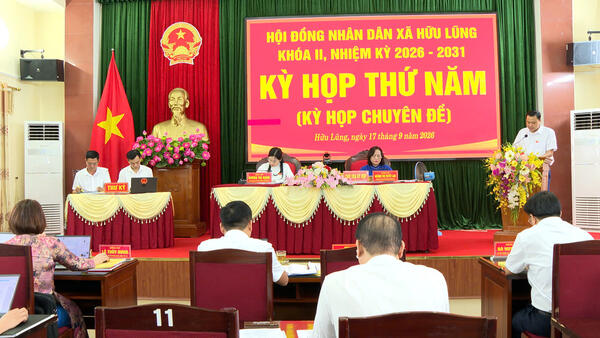 HĐND xã Hữu Lũng tổ chức Kỳ họp thứ năm, (kỳ họp chuyên đề) năm 2026