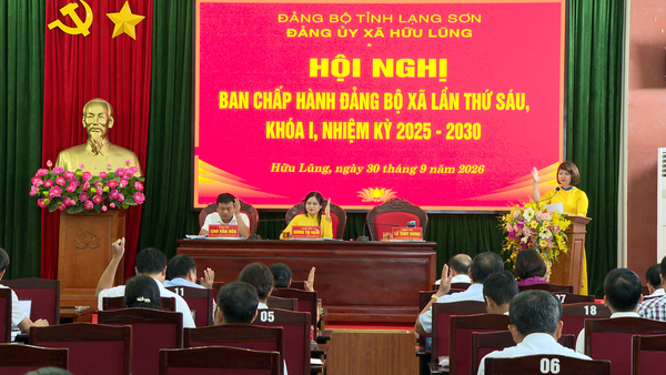 Đảng ủy xã Hữu Lũng tổ chức Hội nghị Ban Chấp hành Đảng bộ xã lần thứ sáu, khóa I, nhiệm kỳ 2025 - 2030