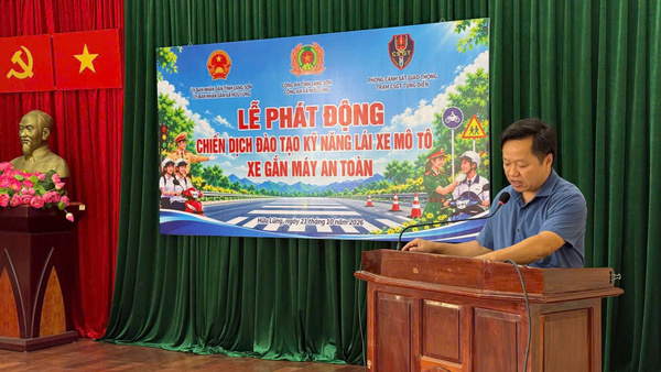 Phát động Chiến dịch đào tạo kỹ năng lái xe mô tô, xe gắn máy an toàn trên địa bàn xã Hữu Lũng