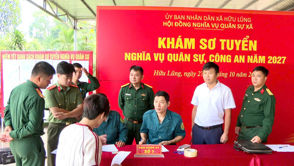 Xã Hữu Lũng tổ chức khám sơ tuyển nghĩa vụ quân sự, công an năm 2027