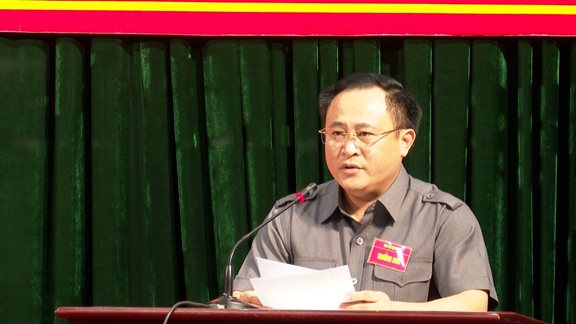 Đồng chí Lương Trọng Quỳnh - Phó Chủ tịch UBND tỉnh, Trưởng ban Chỉ đạo diễn tập KVPT tỉnh phát biểu tại buổi bế mạc.jpg